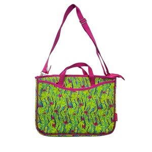 Lilly Pulitzer Neoprene Laptop Tote Satchel Messenger Bag 11" x 16"